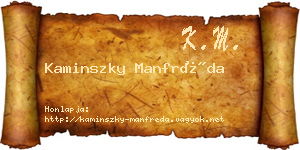 Kaminszky Manfréda névjegykártya